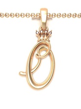 alphabet initial pendant letter o jewelry chain gem gold font letters crown silver abc name lightweight brilliant pendants king queen 3d print model - Mito3D