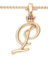 alphabet initial pendant letter p jewelry chain gem gold font letters crown silver abc name lightweight brilliant pendants king queen 3d print model - Mito3D