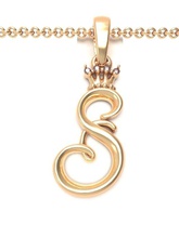 alphabet initial pendant letter s jewelry chain gem gold font letters crown silver abc name lightweight brilliant pendants king queen 3d print model - Mito3D