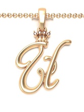 alphabet initial pendant letter u jewelry chain gem gold font letters crown silver abc name lightweight brilliant pendants king queen 3d print model - Mito3D