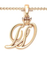 alphabet initial pendant letter w jewelry chain gem gold font letters crown silver abc name lightweight brilliant pendants king queen 3d print model - Mito3D