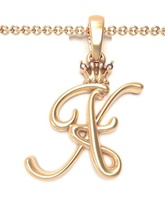 alphabet initial pendant letter x jewelry chain gem gold font letters crown silver abc name lightweight brilliant pendants king queen 3d print model - Mito3D