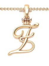 alphabet initial pendant letter z crown jewelry chain gem gold font letters silver abc lightweight brilliant pendants king queen 3d print model - Mito3D