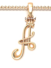 alphabet initial pendant letter jewelry chain gem gold font letters crown silver abc name lightweight brilliant pendants king queen 3d print model - Mito3D