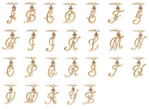 alphabet initial pendant crown jewelry chain gem gold font letters silver abc lightweight brilliant pendants king queen 3d print model - Mito3D