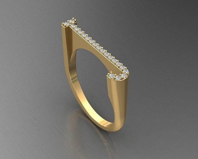 alphabet jewelry ring diamond letter word font capital fullsize collection usa canada uk euro gem luxury gold printable silver rings 3d print model - Mito3D