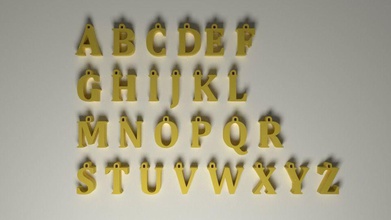 alphabet jewelry text symbol sign typography font letter models hobby diy necklaces 3d print model - Mito3D