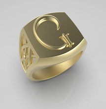 alfabeto latín 3dprinted diseño Moda oro dorado joya joyería impresión imprimible plata letra botón simbol patrón fantasía caligrafía anillos 3d print model - Mito3D