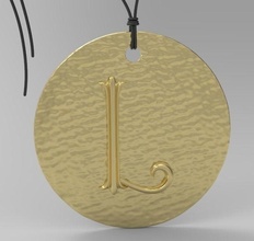 alfabe Latince 3dprinted tasarım moda altın mücevher takı Yazdır yazdırılabilir baskı gümüş mektup buton simbol Desen fantezi kaligrafi kolye 3d print model - Mito3D