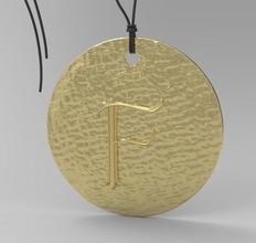 alfabeto latino f 3dprinted design moda oro d'oro gioiello gioielleria stampa stampabile argento lettera pulsante simbol modello fantasia calligrafia ciondoli 3d print model - Mito3D