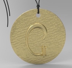 alphabet latin g 3dprinted design fashion gold golden jewel jewelry print printable printing silver letter button simbol pattern fantasy calligraphy pendants 3d print model - Mito3D
