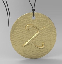 alphabet latin z 3dprinted design fashion gold golden jewel jewelry print printable printing silver letter button simbol pattern fantasy calligraphy pendants 3d print model - Mito3D