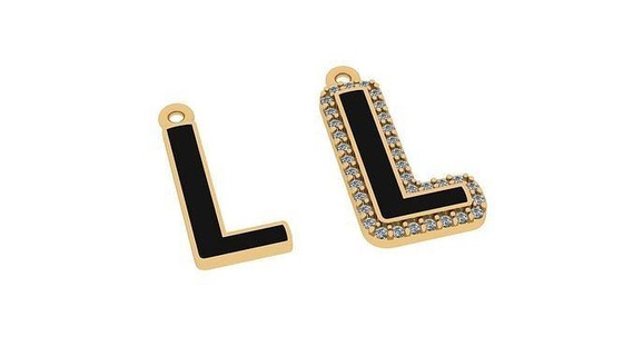 alfabeto lettere gioielleria oro stl design pendente ciondoli 3d print model - Mito3D