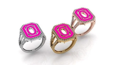 alfabeto lettere squillare oro gioielleria argento diamante gioiello fidanzamento nozze moda anello d'oro anelli 3d print model - Mito3D