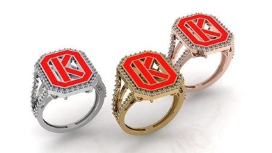Alphabet Briefe Ring Gold Schmuck Silber Diamant Juwel Engagement Hochzeit Mode Goldring Ringe 3d print model - Mito3D