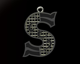 alphabet pendant letter type symbol necklace jewel jewelry language font silver text typography gold typographic fashion typeset typescript topiary copyright pendants 3d print model - Mito3D