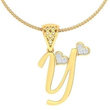 alphabet anhänger schmuck druckbar diamant gold silber hochzeit initialen juwel herz sterling weiß brillant platin wertvoll halskette 3d print model - Mito3D