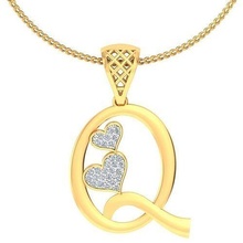 alfabeto pendente gioielleria stampabile diamante oro argento nozze iniziali gioiello sterlina bianca brillante platino prezioso collana ciondoli cuore 3d print model - Mito3D