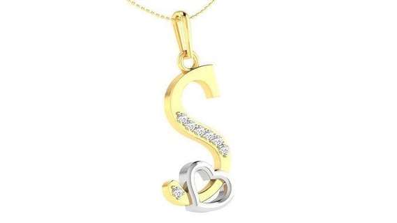 alfabeto colgante pendiente corazón colgantes collar oro joyeria letterpendant letrasalfabetos inicial iniciales libra esterlina blanco brillante platino precioso joyería joya alfabetos 3d print model - Mito3D