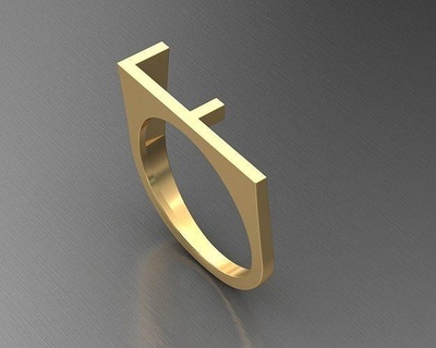 alfabeto anel carta palavra Fonte joalheria imprimível ouro prata diamante gema luxo capital moda EUA euro coleção tamanho real argolas 3d print model - Mito3D