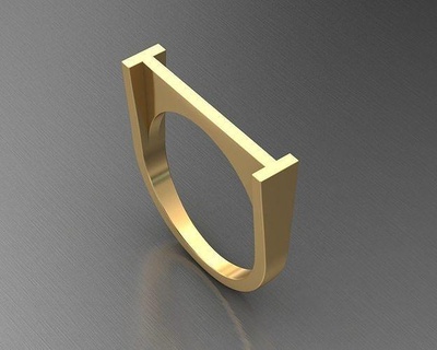 alphabet ring letter word font capital collection printable jewelry gold silver diamond gem usa euro canada uk fullsize luxury rings 3d print model - Mito3D