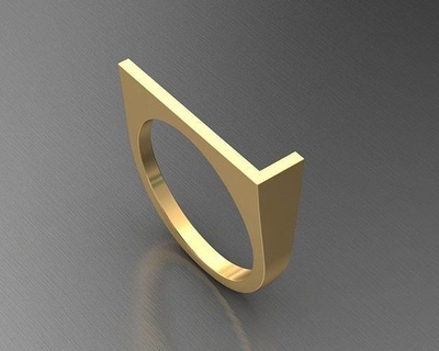 alphabet ring letter word font capital jewelry gold printable silver diamond gem usa canada uk euro collection fullsize rings 3d print model - Mito3D