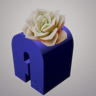 alfabeto florero suculento planta maceta decoración casa 3d print model - Mito3D