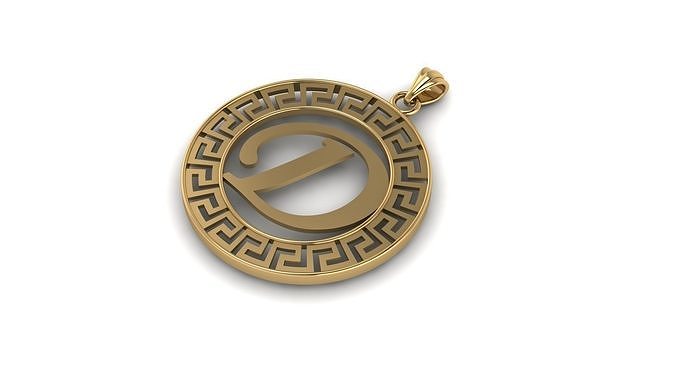 alphabet versace pendant letter gold jewelery silver jewelry pendants 3D print model - Mito3D