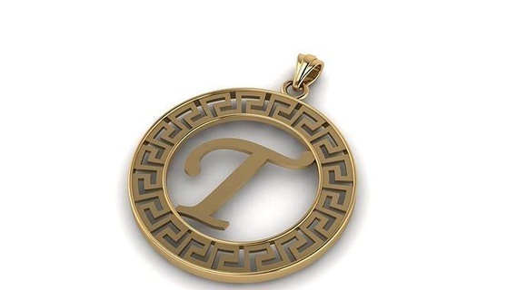 alphabet versace pendant letter gold silver jewellery jewelry pendants 3d print model - Mito3D