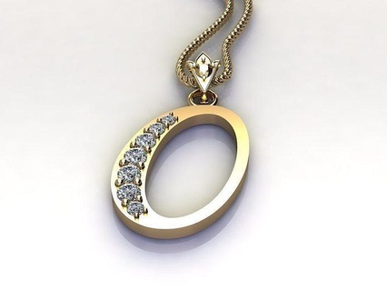 alphabet version 2 letter printable diamond font jewelry pendant language initial gold necklace platinum luxury shining bracelet precious gem pendants 3d print model - Mito3D