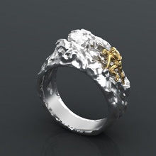 alpinist ring jewelry mountaineer cragsman iceman backpacker gold silver sterling jewel printable fashion beauty cnc present mascot tourist mountains peak rings 3d print model - Mito3D