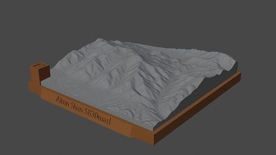 Gold Shan Berg Landschaft Vulkan Terrain Umgebung Natur Photogrammetrie Elevation Wissenschaft 3d print model - Mito3D