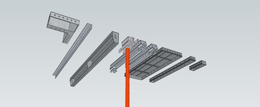 alumínio cofragem laje painel adereços suporte ciência engenharia 3d print model - Mito3D