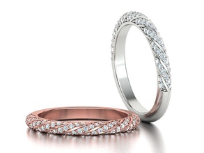Amanda Jahrestag Hochzeit Band Ring 3dmodel Schmuck verdrehte Swipe zart Diamant 3d brillant USA Kanada 3d print model - Mito3D