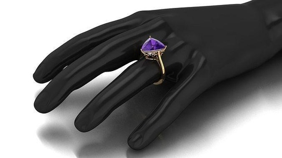 amathyst ring traditional jewellery matix rhino jewelry rings 3d print model - Mito3D