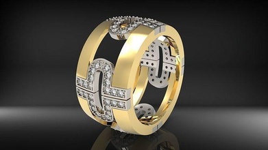asombroso marca anillo piedras joyería joya lujo riqueza platino oro plata brillante imprimible libra esterlina precioso acero tesoro cofre belleza anillos 3d print model - Mito3D