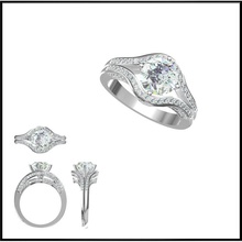increíble promesa anillo de la joyería jcd programas personalizada compromiso los anillos imprimible boda solitaire ring el platino 3d print model - Mito3D