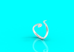 surpreendente serpente anel resumo arte projeto anello joalheria argolas 3d print model - Mito3D