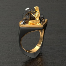 amazonas cóctel anillo rg0005 joyería joya niña puma pantera anillos 3d print model - Mito3D