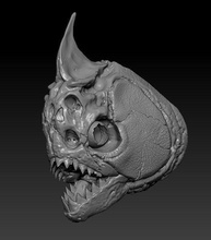 amazonas piraña cráneo animal pez esqueleto ciencias biología 3d print model - Mito3D