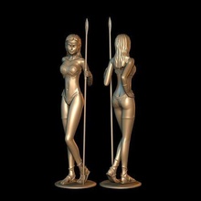 amazon guerriero statua sexy ragazza donna poli gadget arte sculture 3d print model - Mito3D