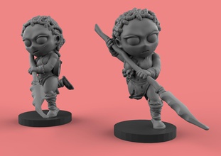 amazonas guerreiro mulher modelo 2 miniatura jogos tabuleiro brinquedos borda 3d print model - Mito3D