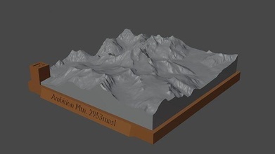 Ambition mtn Berg Landschaft Vulkan Terrain Umgebung Natur Photogrammetrie Elevation Wissenschaft 3d print model - Mito3D