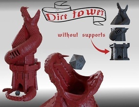 ambitious snake dice tower dicetower fantasy game games dungeons d20 dnd dungeon castle dragon dragons toys 3d print model - Mito3D
