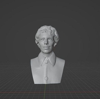 amelia earhart american aviation pioneer aircraft airliner female aviator art sculptures 3d print model - Mito3D