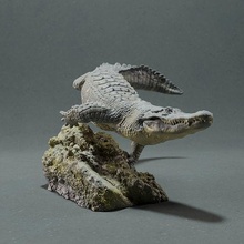american alligator - swim animal reptile reptilian gator wildlife creature realistic crocodile sculpture figurine figure miniature lizard art sculptures 3d print model - Mito3D