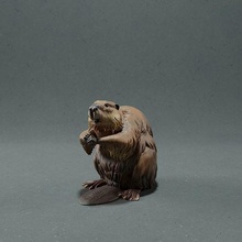 Amerikan kunduz hayvan memeli vahşi yaban hayatı yaratık gerçekçi Su heykel heykelcik şekil minyatür nehir bataklık kemirgen su samuru Sanat heykeller 3d print model - Mito3D