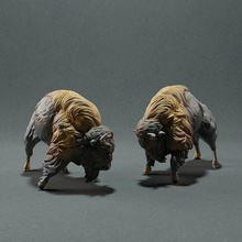 american bison - fight animal buffalo mammal wildlife creature bull realistic sculpture figurine figure miniature cow animals printable wild art sculptures 3d print model - Mito3D