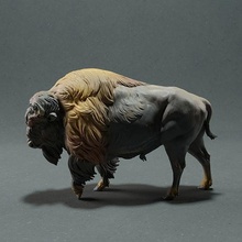 american bison animal buffalo mammal wildlife creature bull realistic sculpture figurine figure miniature art sculptures 3d print model - Mito3D