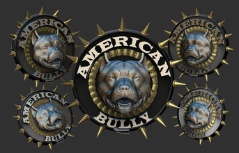 american bully head america americanbully bullyhead animal 3d 3dstl free3dstl house decor 3d print model - Mito3D